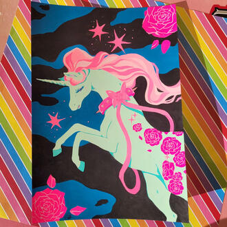 Acrylagouache unicorn