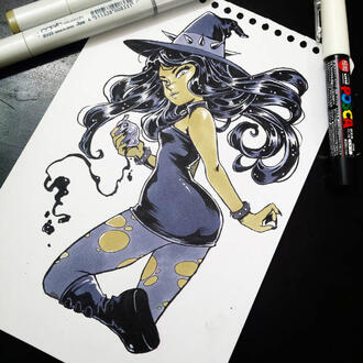 Ink marker evil witch